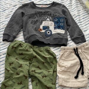 Gray Truck Sweatshirt and Pants Set 3T